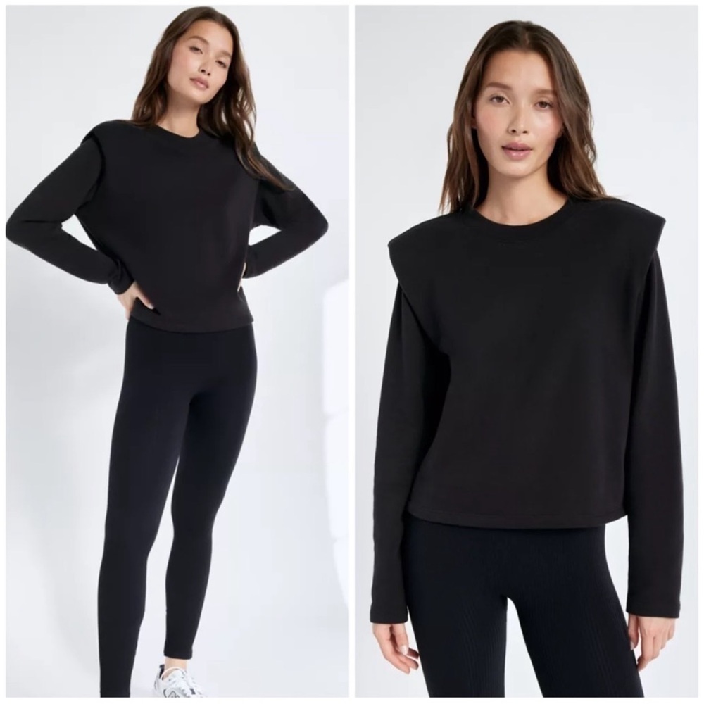 ARITZIA Babaton Persona Black Padded Sweatshirt Pullover Top